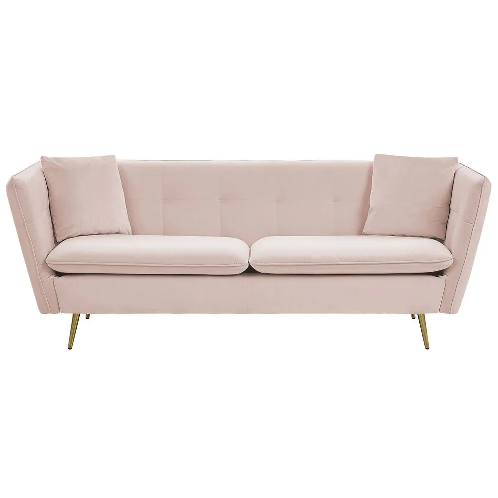 3-sits soffa Frederica Rosa, guld/Sammet