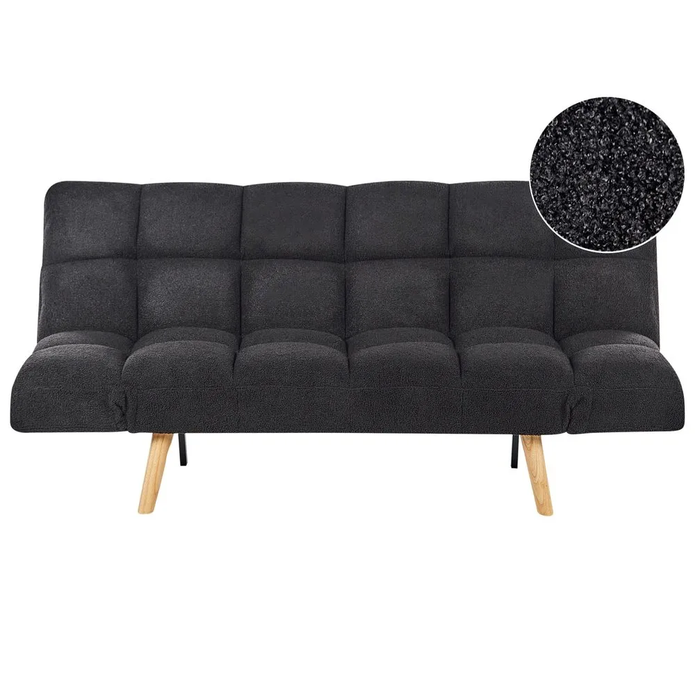 3-sits soffa Ingaro Svart, ljust trä