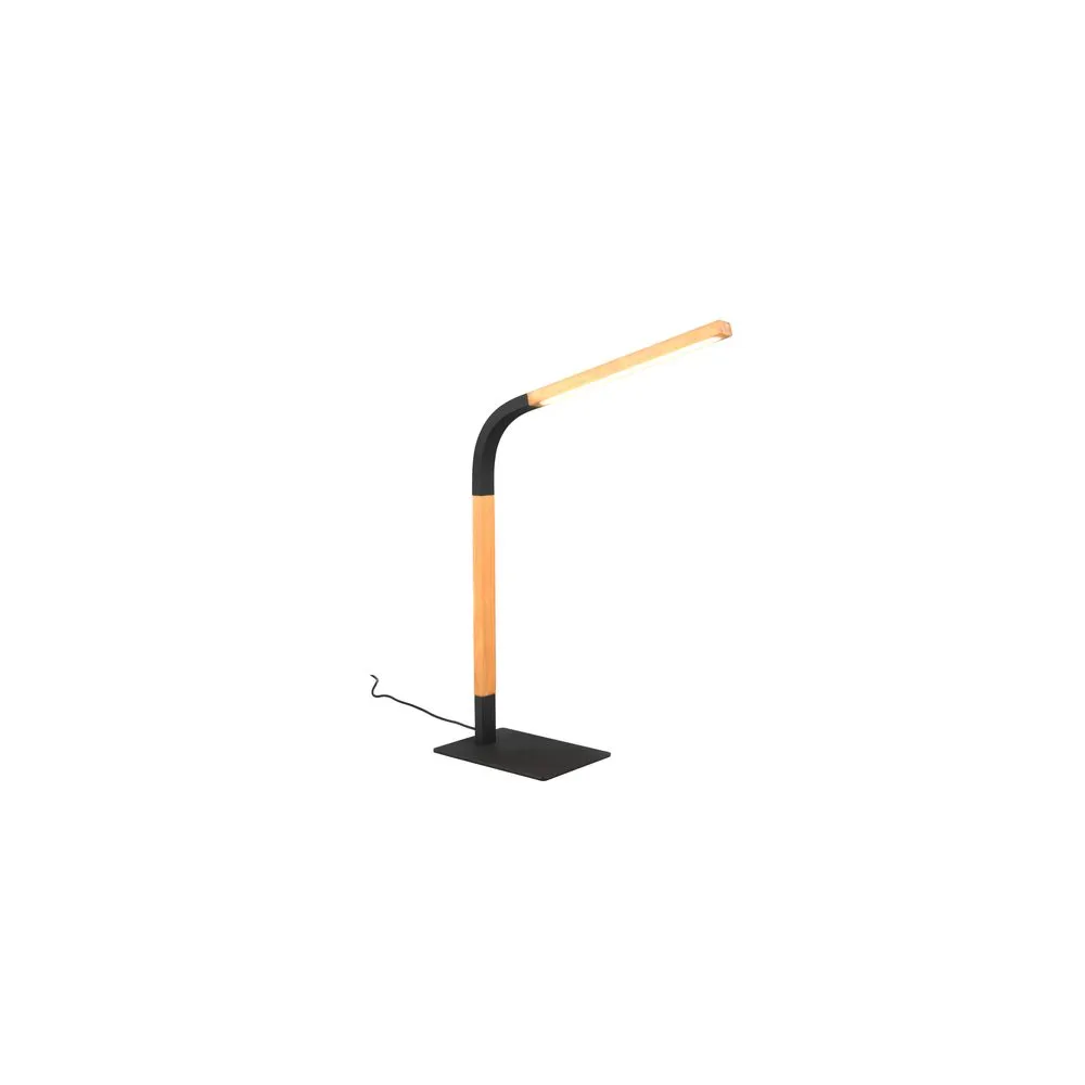 Trio Lighting Bordslampa Norris Mattsvart/trä