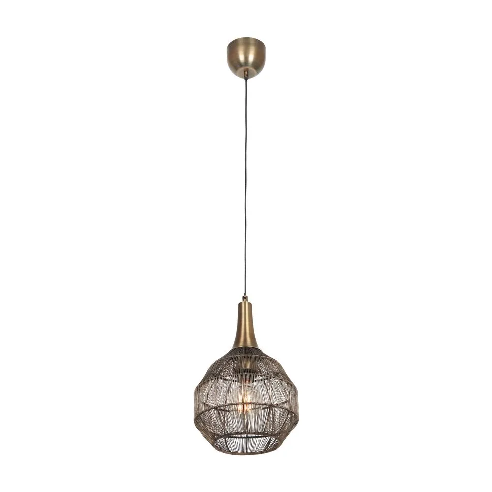 Trio Lighting Taklampa Soraya 26x27 cm, Mattsvart/antik mässing