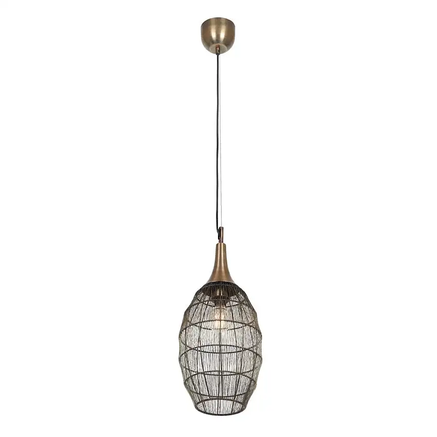 Trio Lighting Taklampa Soraya 26x48 cm, Mattsvart/antik mässing