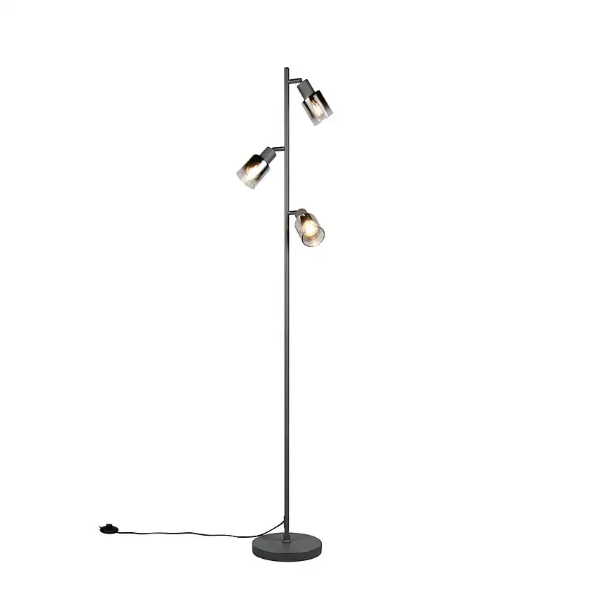Trio Lighting Golvlampa TRIO Cadiz Antracit/Kromad