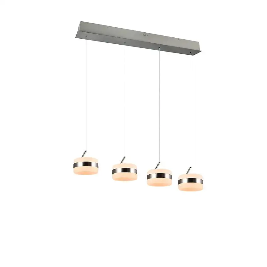Trio Lighting Pendel TRIO Dios 4 lampor, Borstad Stål