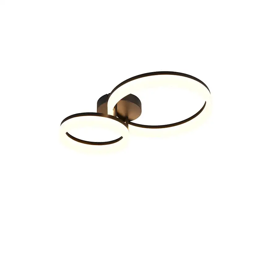 Trio Lighting Taklampa TRIO Scope 2 lampor, Mattsvart