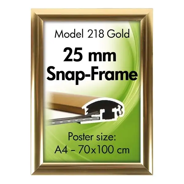 Aluminium snäppram, A2, Blank guld