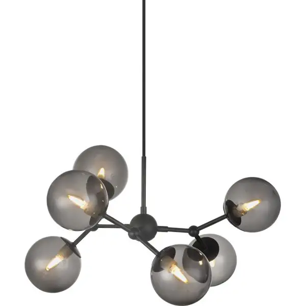 Atom Large taklampa, rök/svart
