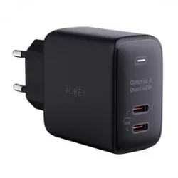 Aukey Väggladdare Aukey PA-B4T, 2xUSB-C, 45W (svart)