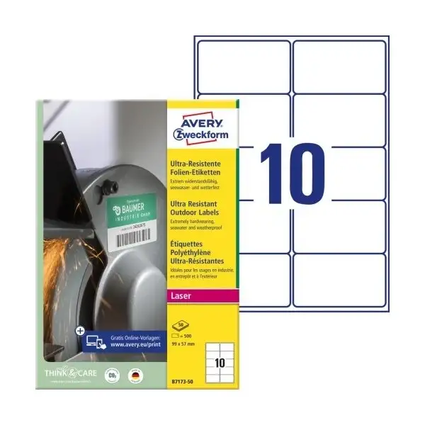 Avery B7173-50 Etiketter | 99x57 mm | 500 st.