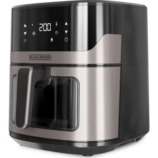 BLACK+DECKER 1600W luftfritös | 6,5 l | Svart