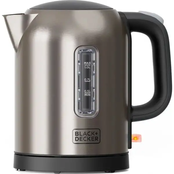 Black+decker vattenkokare 1L 2200W, borstat stål