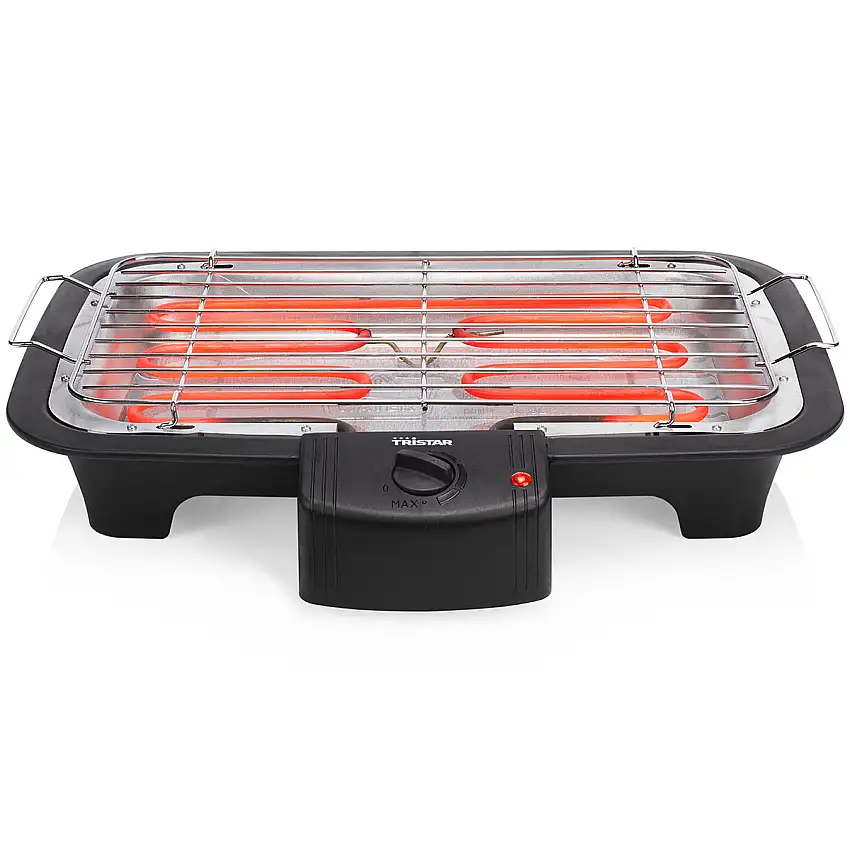 Elgrill TristarBQ-2813 Svart Bordsgrill med Steglös Temperaturreglering & Fettuppsamlare