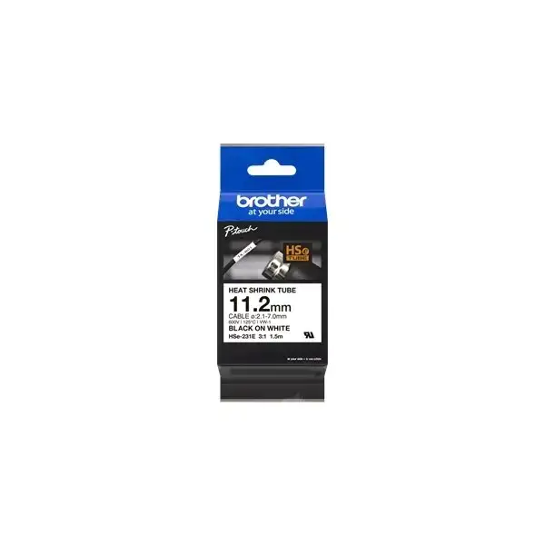 Brother HSe-231E | Krymptejp | 11,2 mm | Svart/vit
