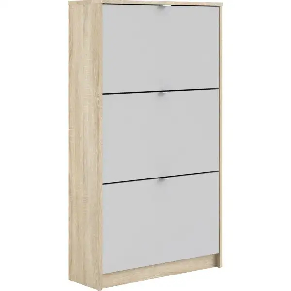 BudgetLine Skåp 3 fällbara luckor 6 fack Ek/vit