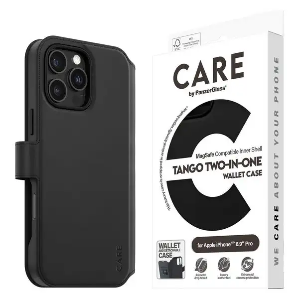 CARE iPhone 16 Pro Max 2-i-1 fodral/Plånbok, Svart