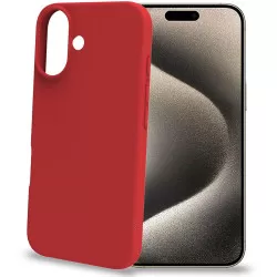 Celly Cromo Soft rubber case iPhone 16 Röd