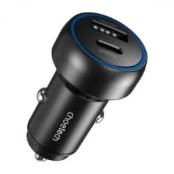 Choetech 60W 2xUSB-C+USB-A billaddare (svart)