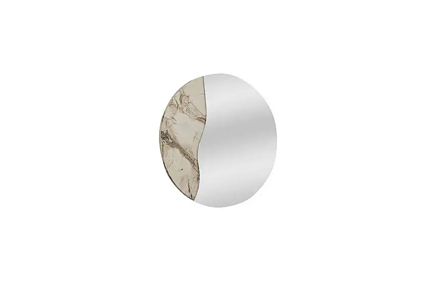 Buhem Vägghängd Spegel Rund 60 cm Beige