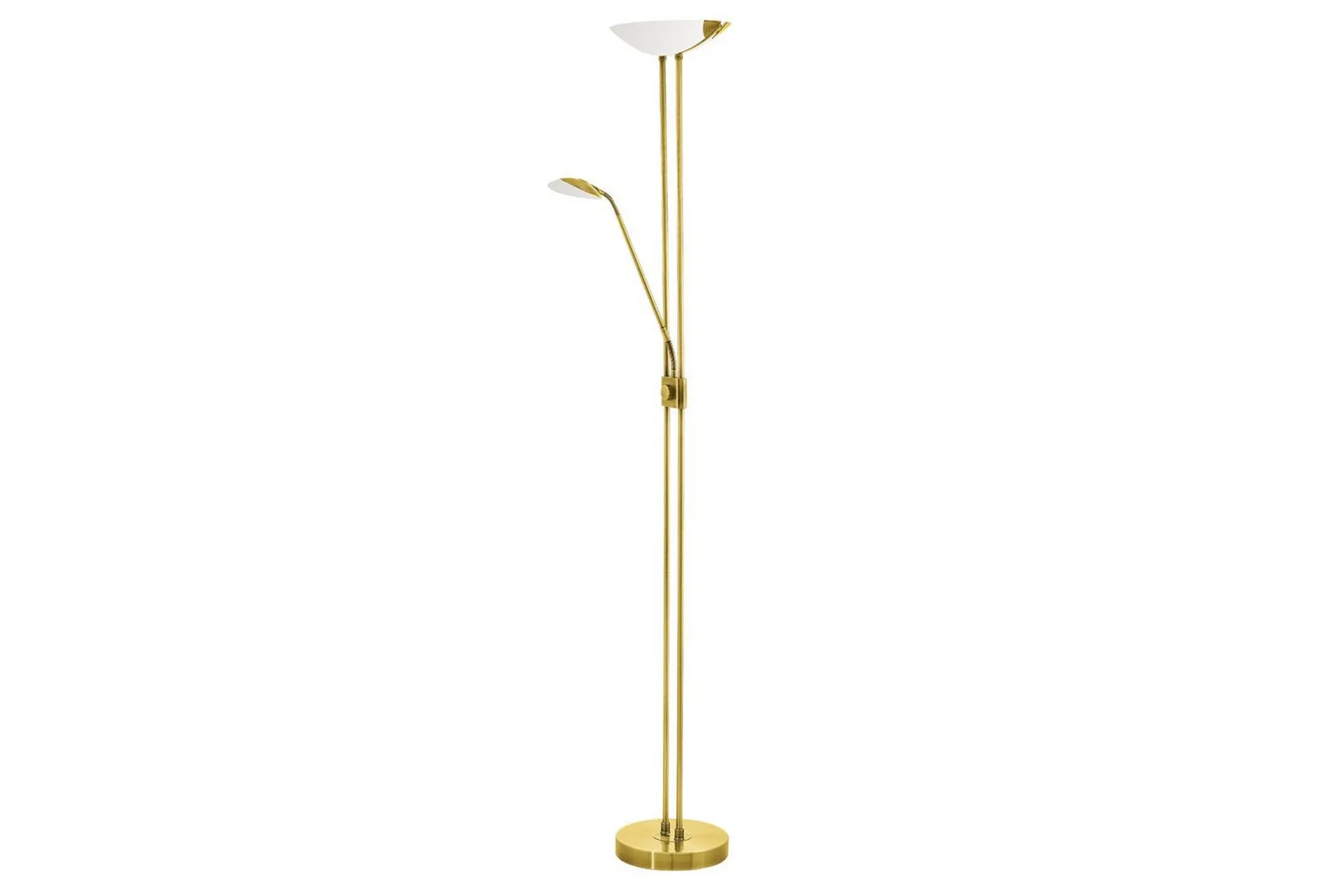 Eglo Golvlampa Eglo Baya Led Mässing Vit, Satinerad Vit/Mässing