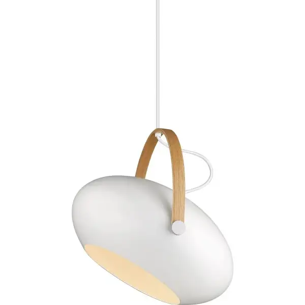 Takpendel D.C Ø40 cm Med trädetalj Vit/Ek