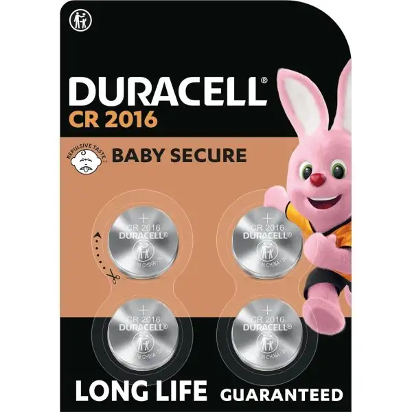 Duracell 2016 Litium-knappcellsbatterier, 4 st