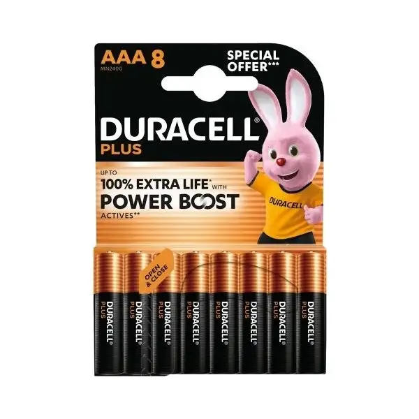 Duracell Plus Boost AAA-batteri, 8 st
