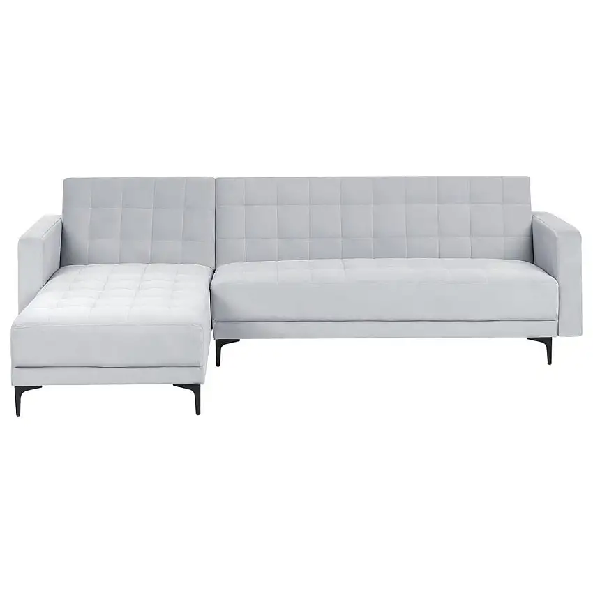 4-sits Bäddsoffa Aberdeen Ljusgrå, svart/Högervänd/Sammet