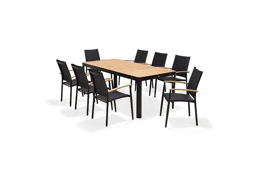 Utomhusmöbelgrupp Lifestyle Garden Portals 209 cm 8 lite carverstolar