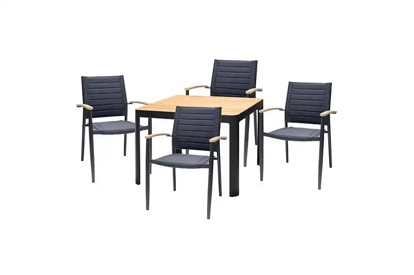 Utomhusmöbelgrupp Lifestyle Garden Portals 95 cm 4 lite carverstolar
