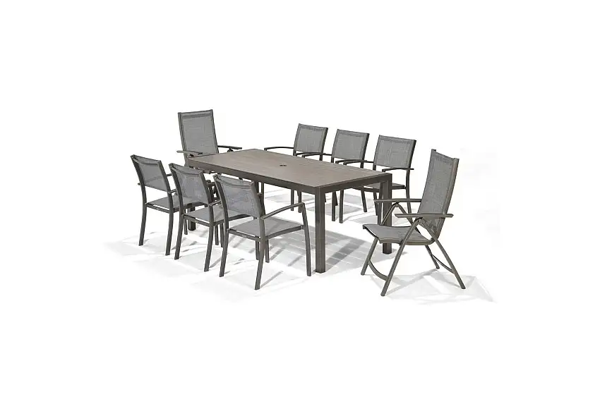 Utomhusmöbelgrupp Lifestyle Garden Solana 201 cm 6 carverstolar + 2 pos. fotölj
