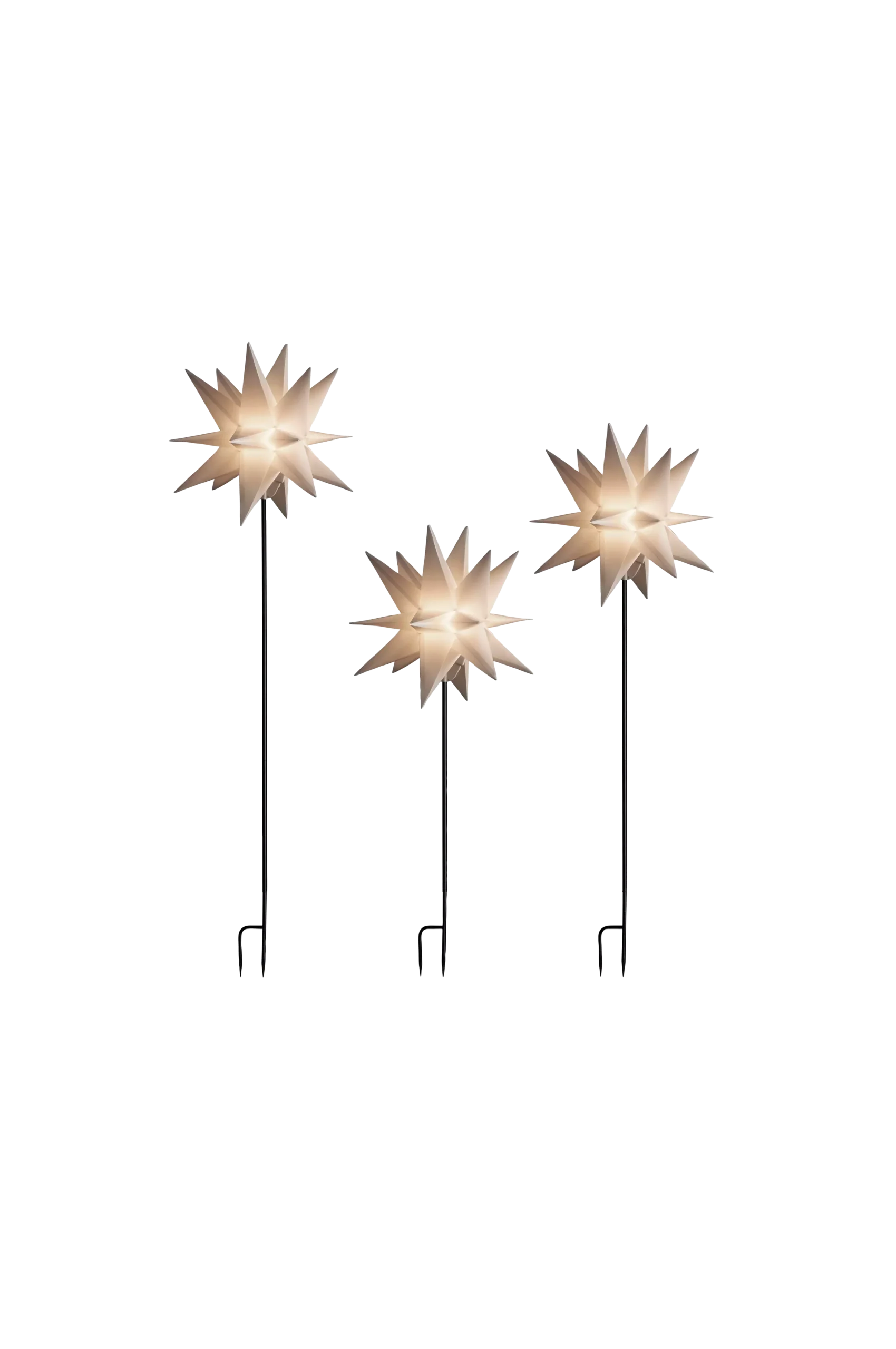 3-D Plaststjärna LED 3 st set