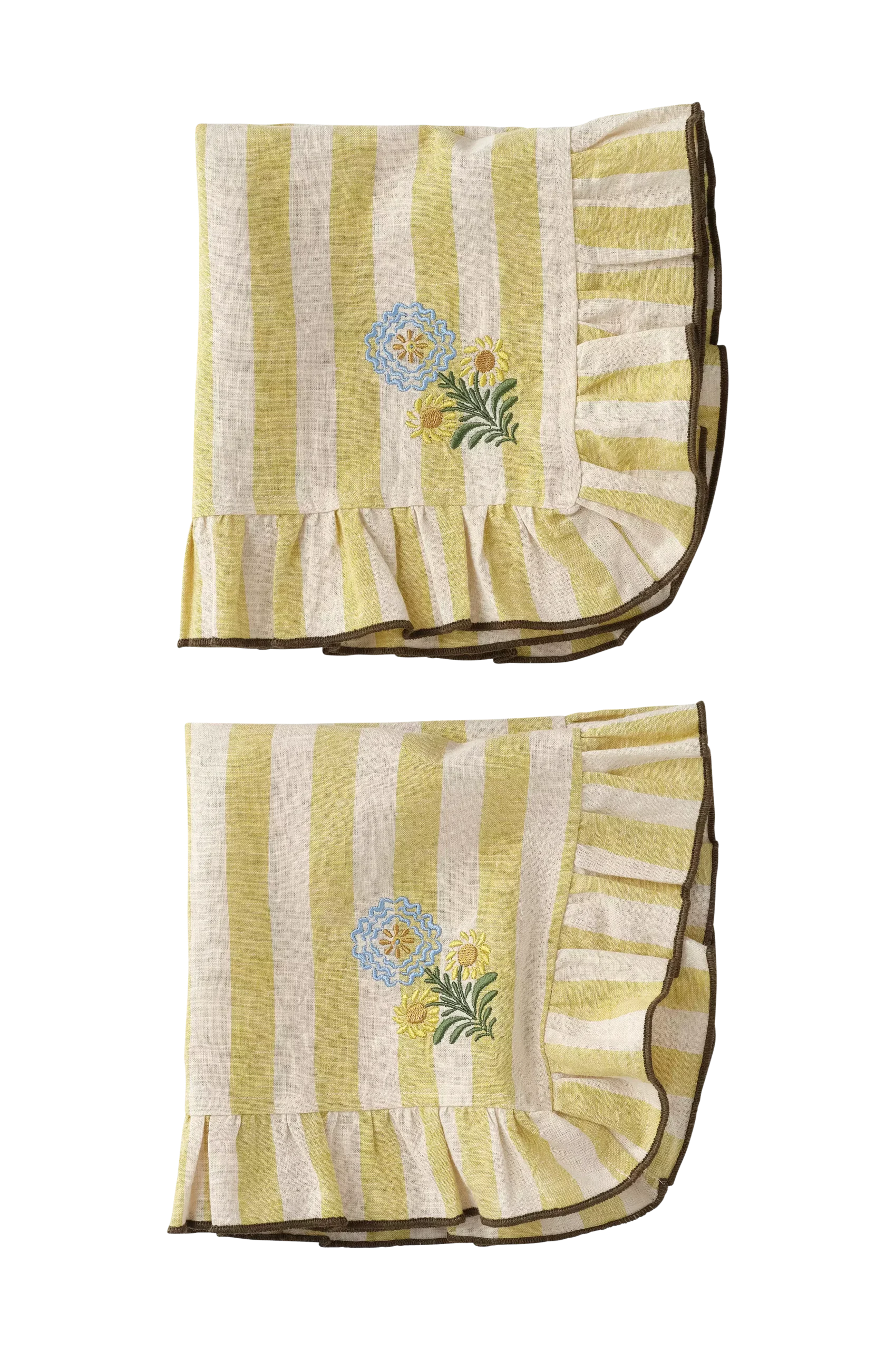 Servetter Elly Classic Stripe i återvunnet halvlinne 2-pack