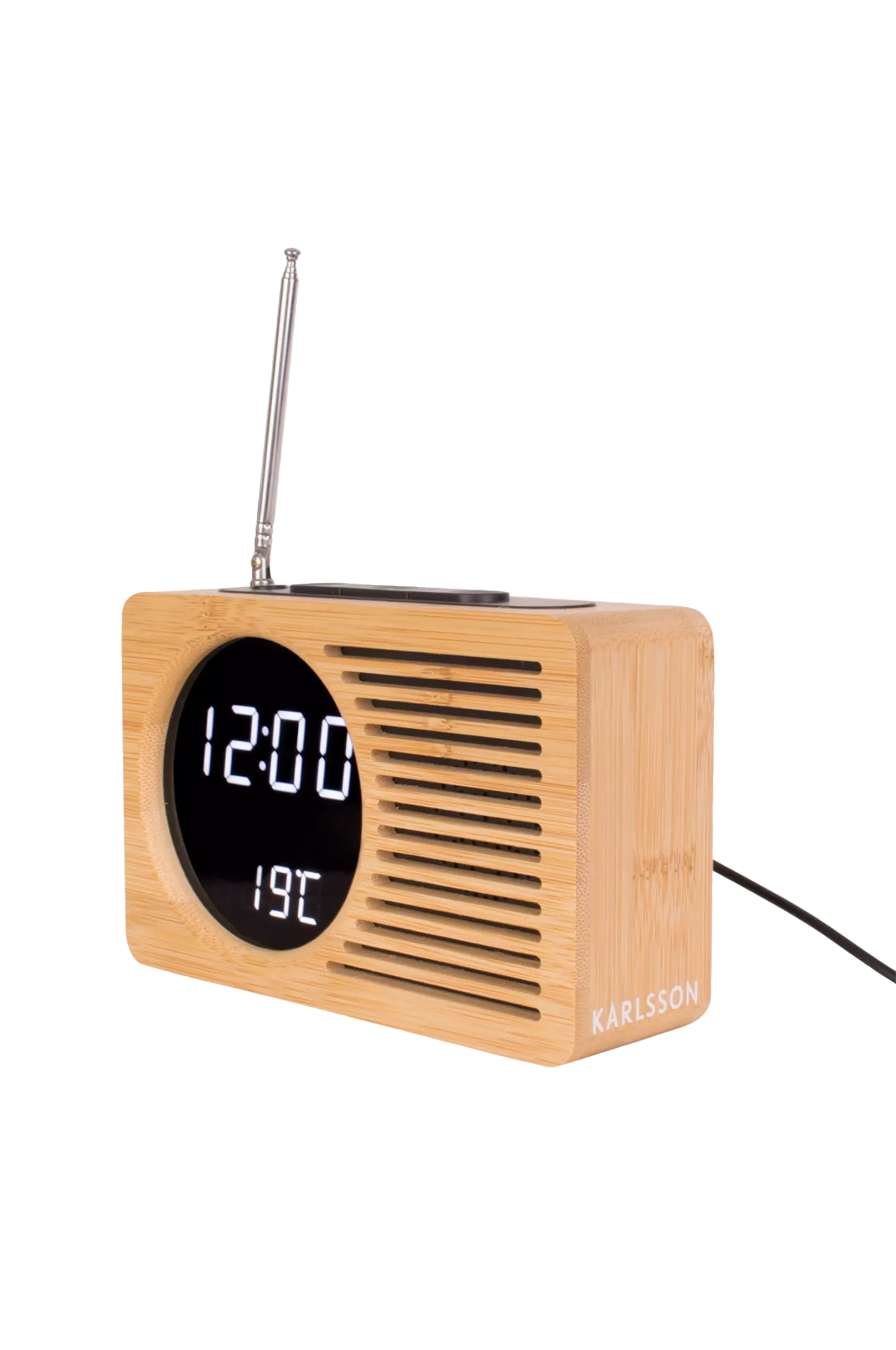 Väckarklocka Retro Radio Bamboo