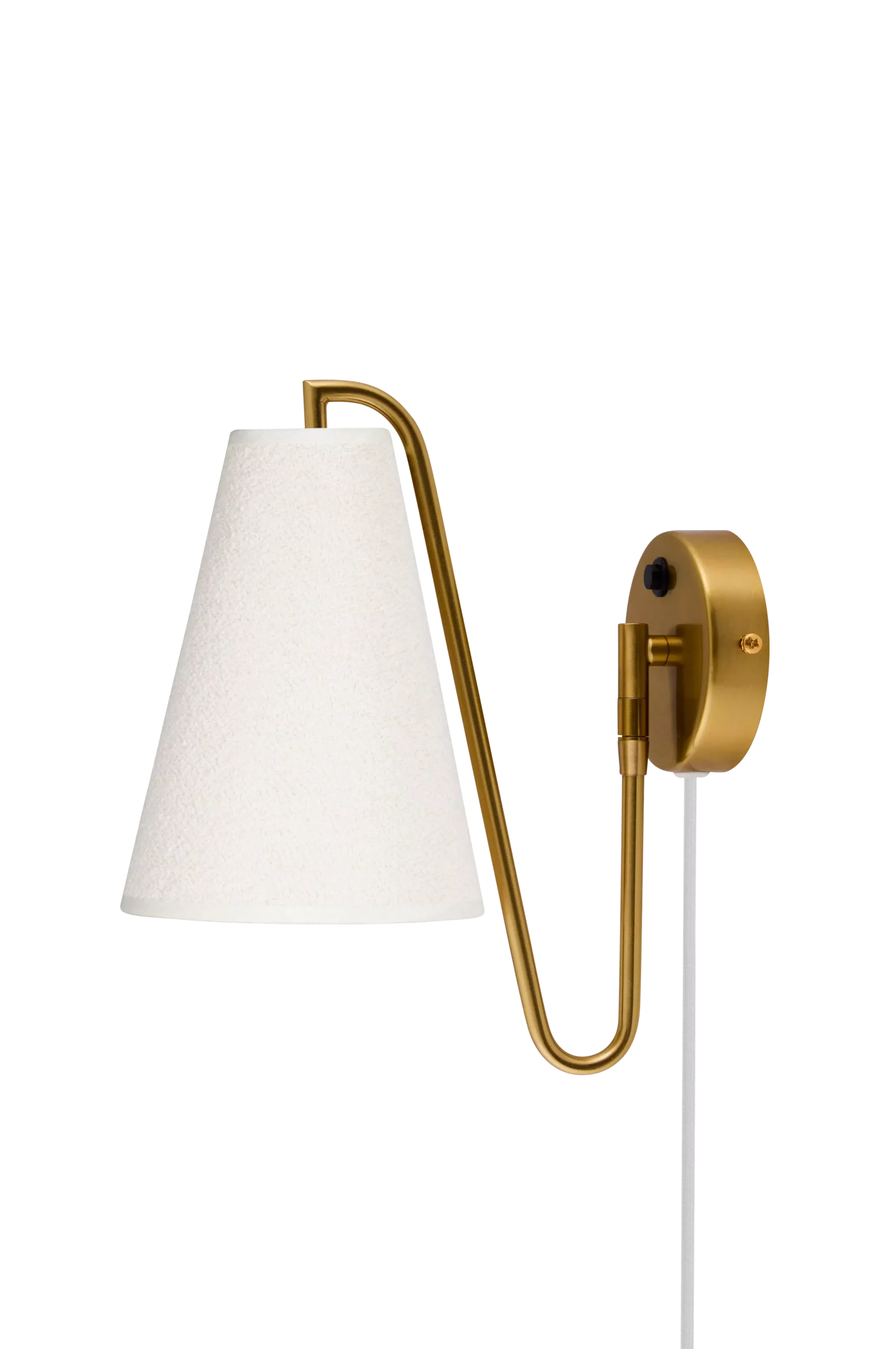 Vägglampa Lou Vit bouclé/brons