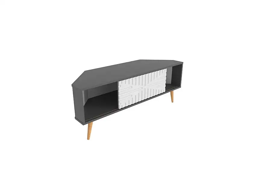 Abbas Tv-bänk 140 cm Antracit/Vit