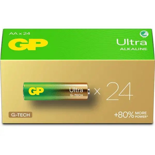 GP Ultra Alkaline AA-batteri | 15AU/LR6 | 24-pack