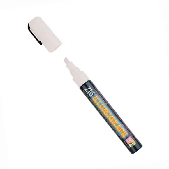 Griffelpenna vattenlöslig vit 6mm Illumigraph