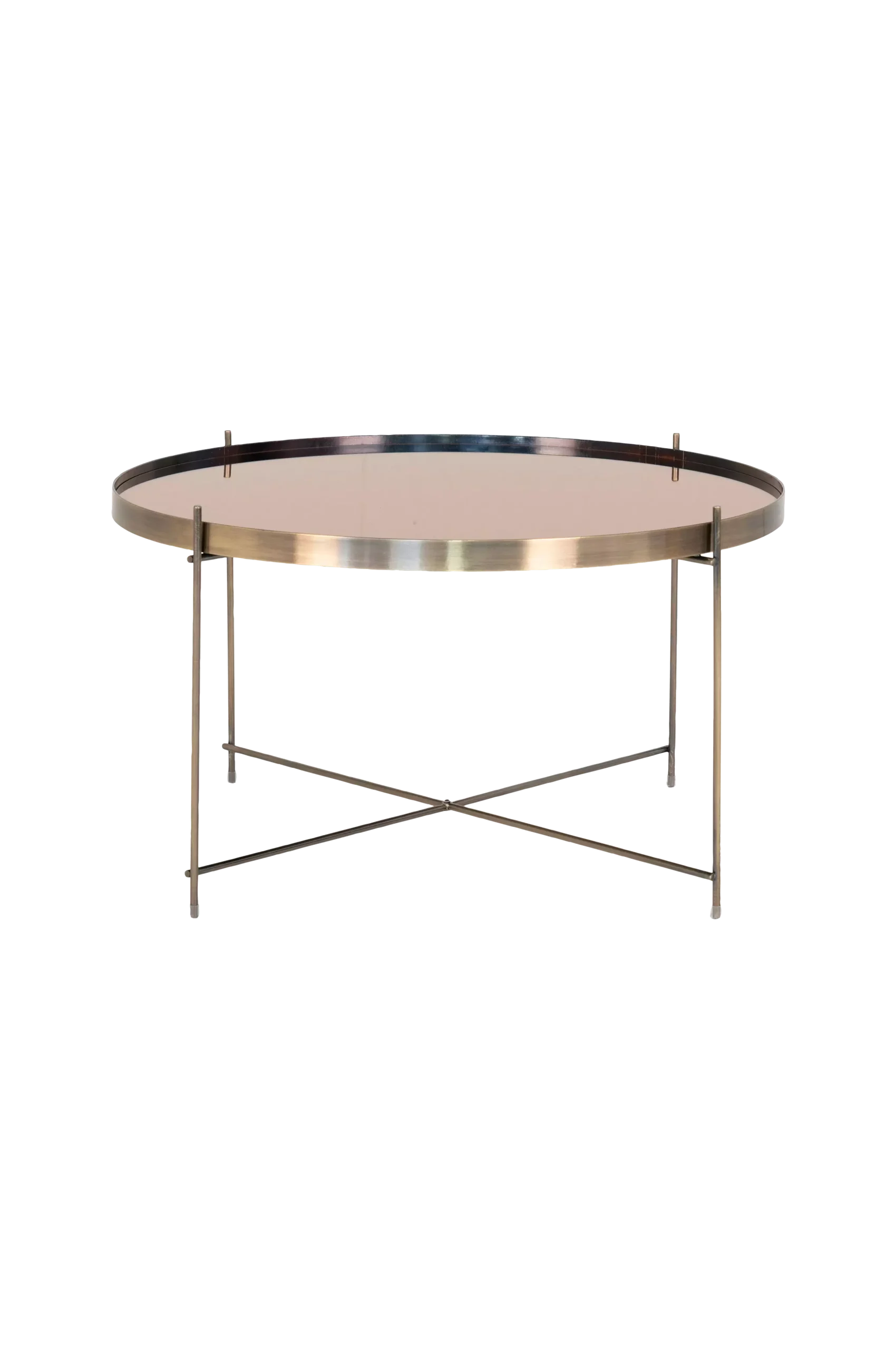 Soffbord Louisville, ø70xh40cm, mässing underrede