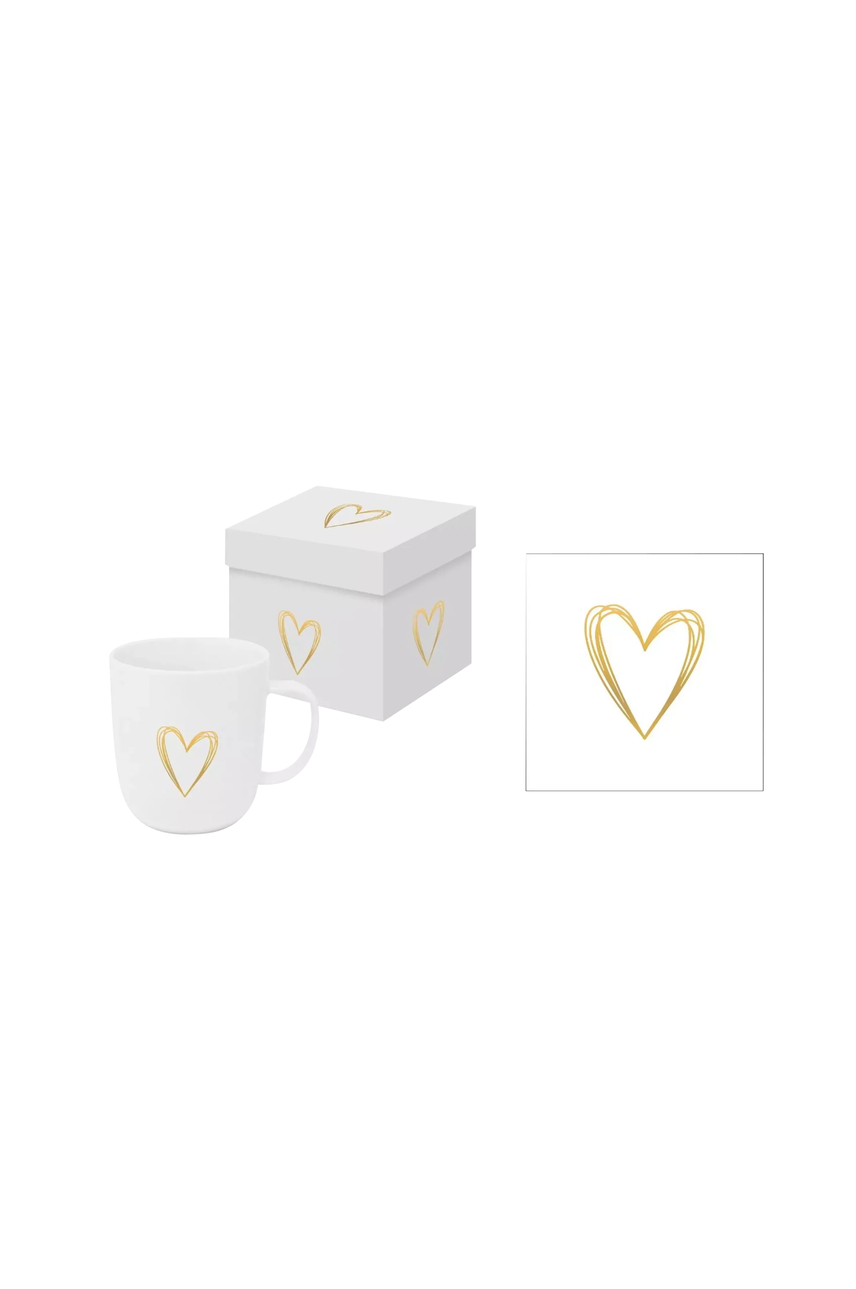 Gåvoset Mugg 35 cl + Servett Pure Heart