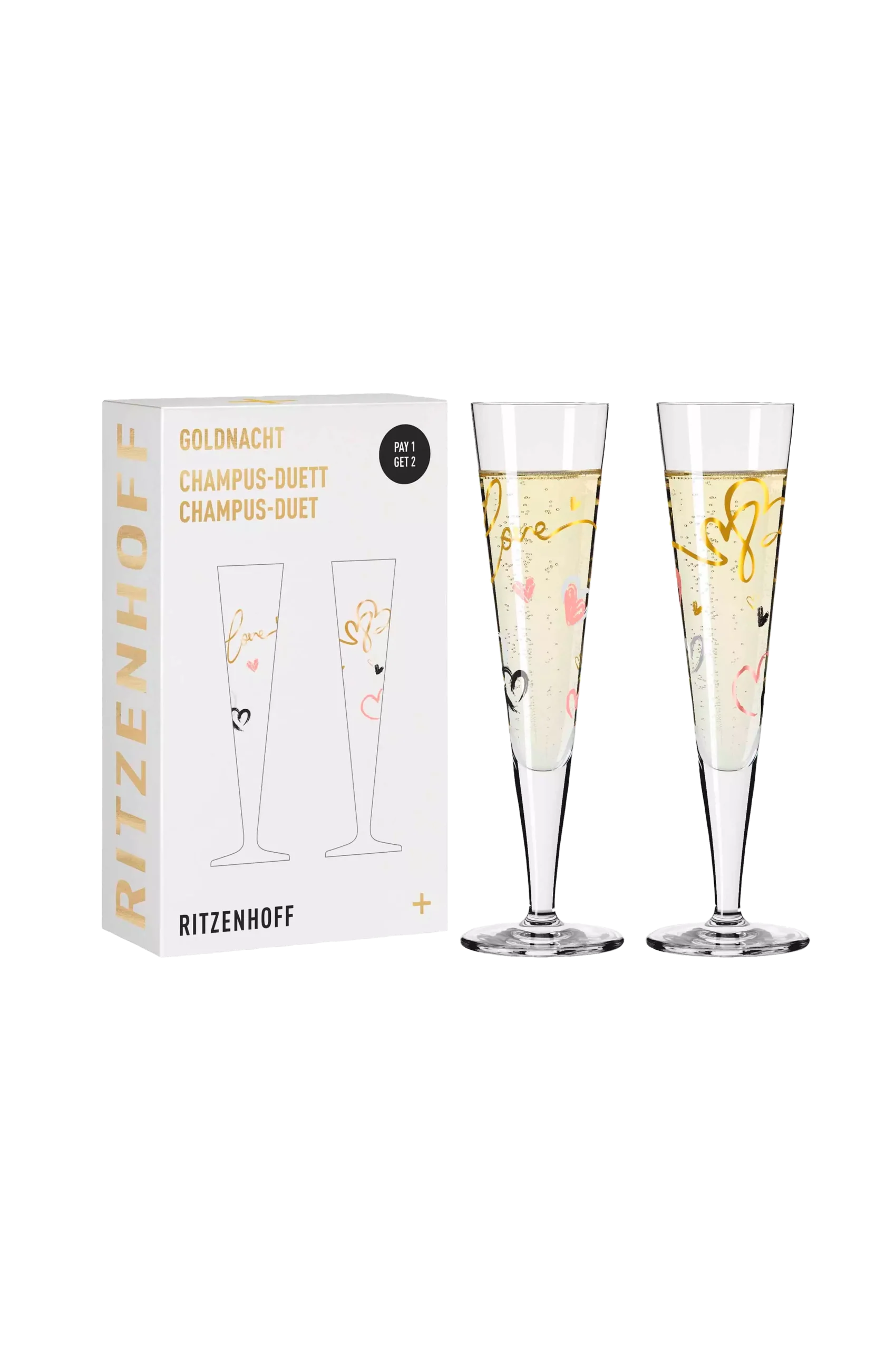 Champagneglas Goldnacht 2-pack