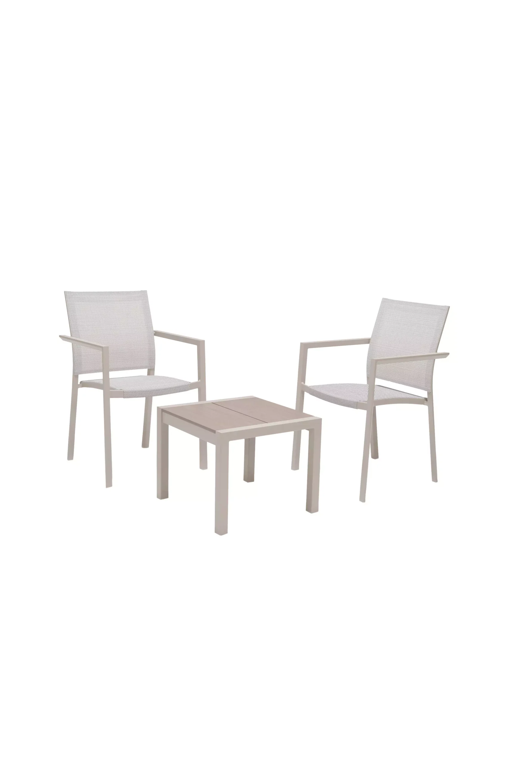 Urbanite kaffeset med bord 50x50 cm och 2 stapelbara armstolar
