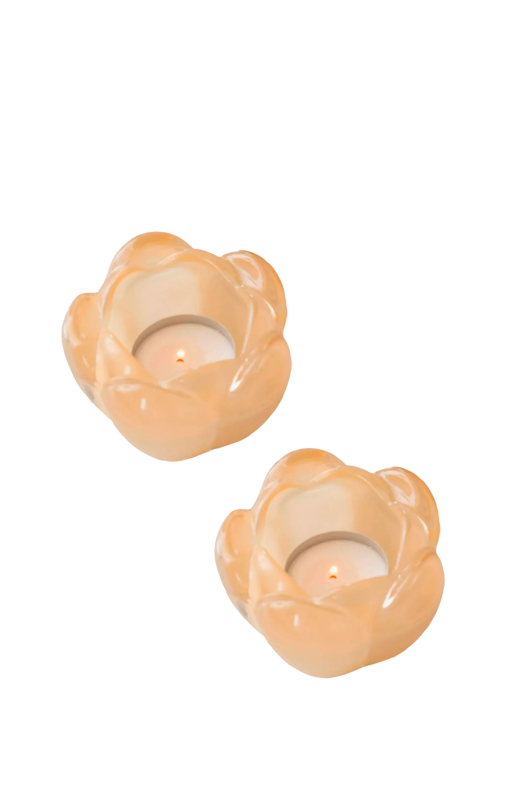Ljusstake Holly taupe 2-p