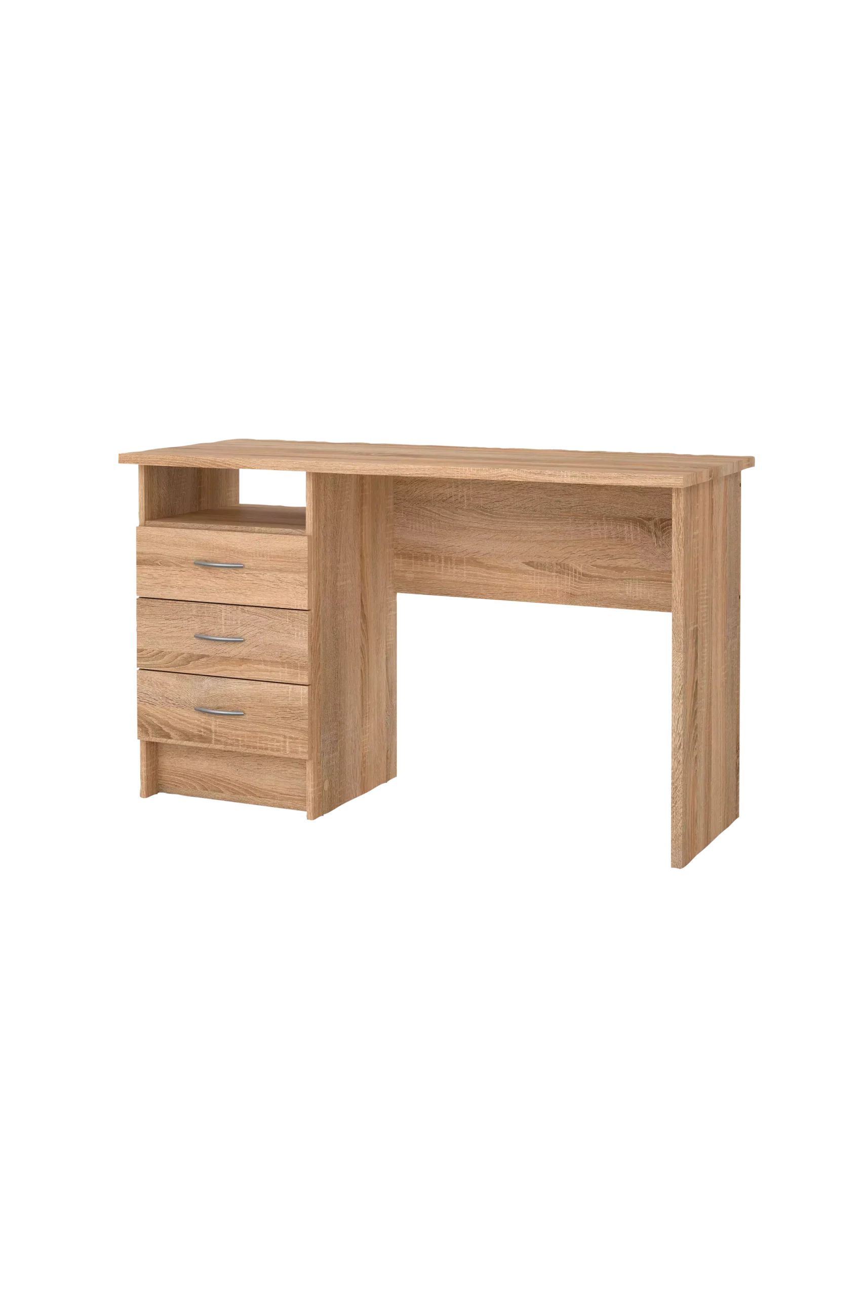 Function Plus Desk 3 lådor rundat handtag