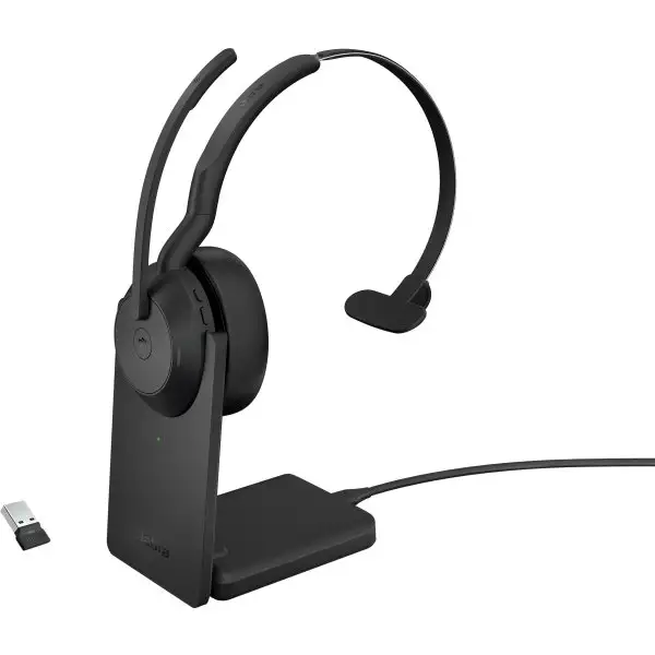 Jabra Evolve2 55 MS monoheadset med laddstativ