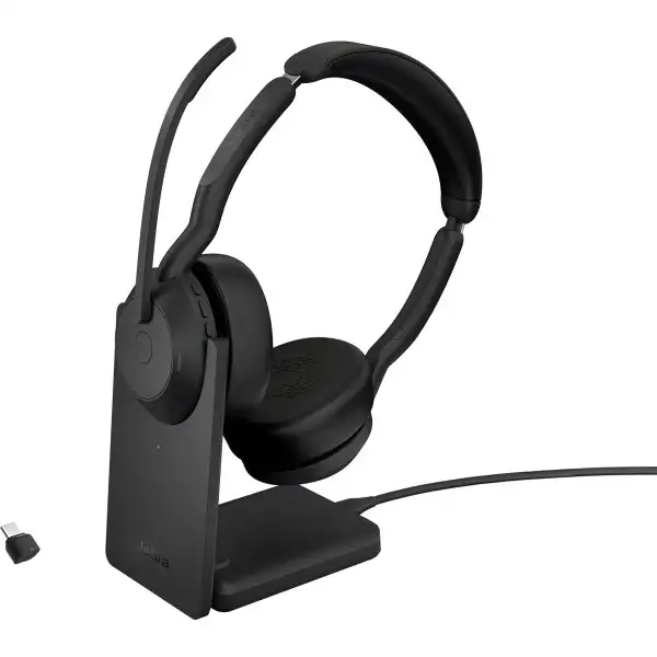 Jabra Evolve2 55 UC stereoheadset med laddstativ