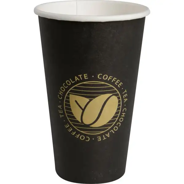 Kaffebägare papp, 48 cl, svart