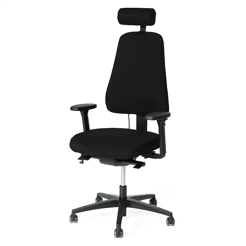 Kontorsstol Lanab GroupLD 6340 Svart Stol med Justerbar Sits & Ryggstöd