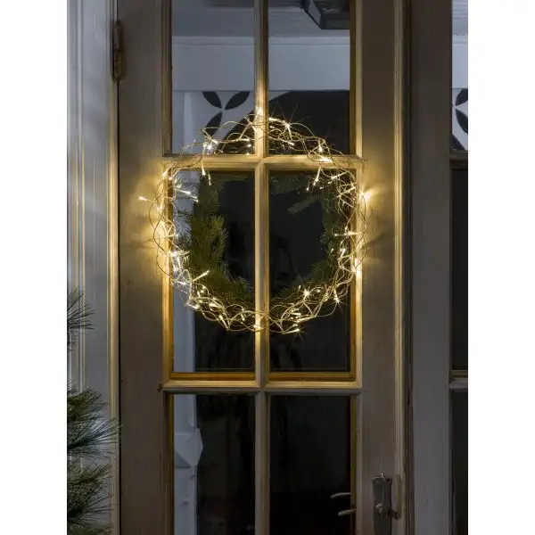 Ljuskrona, 45 LED-lampor, Ø45 cm, guld