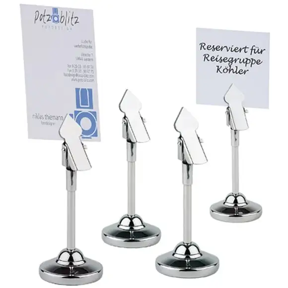 Menyhållare rostfri 4-pack klämma H10cm