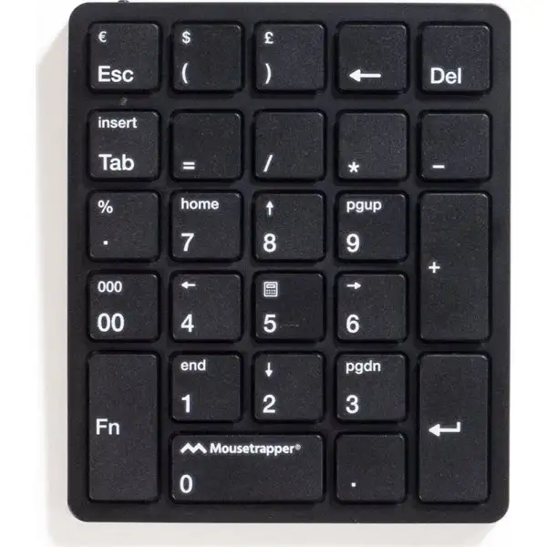 Mousetrapper trådlöst NumPad-tangentbord, svart