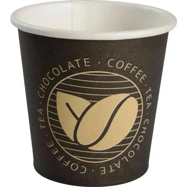Pappersmugg Svart med kaffebönor10 cl